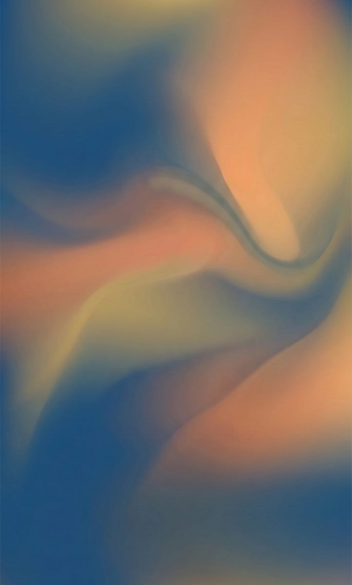 Abstract watercolor in blue and amber tones, symbolizing calm and transformation